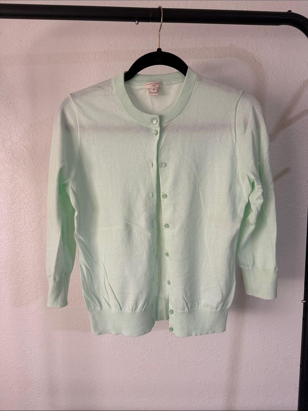 Classic Crewneck Cardigan - Mint Green